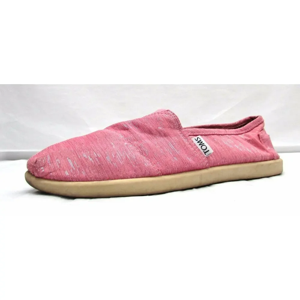 Tom's youth 5.5 pink girls loafers shoes comfort flats